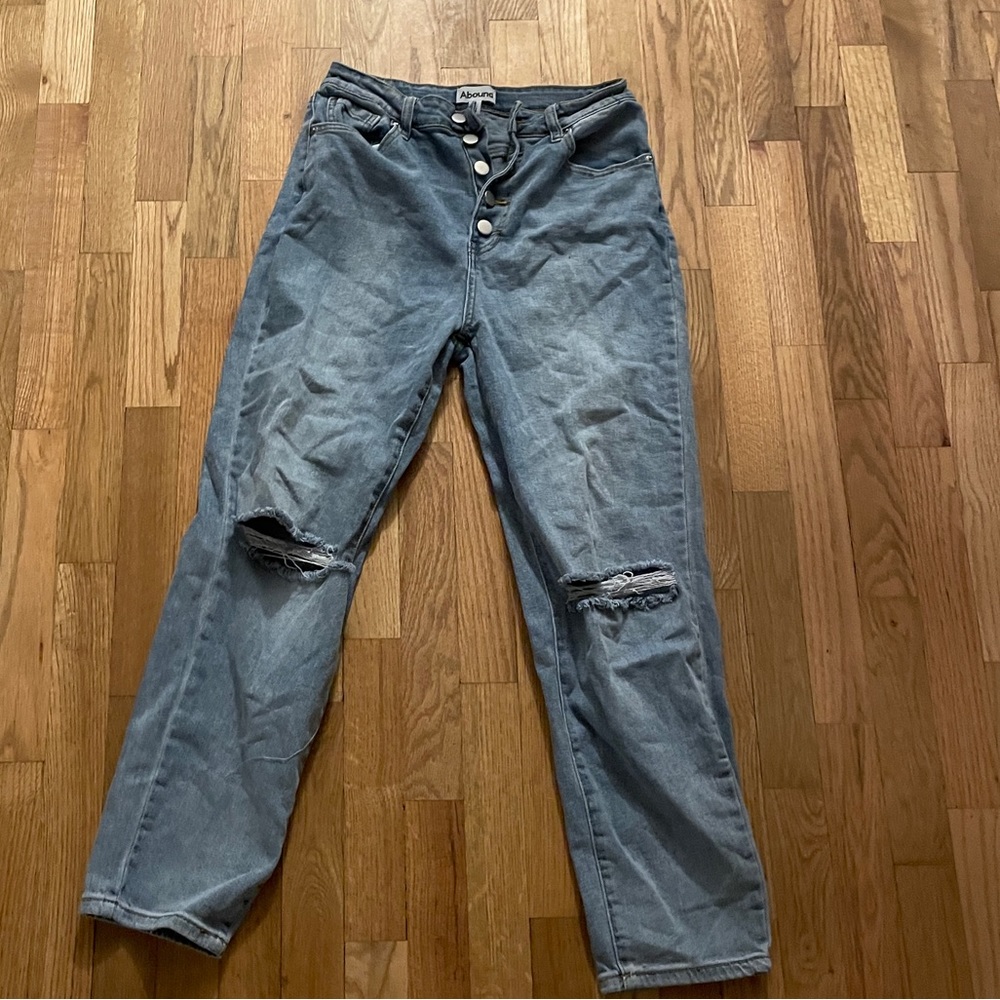 blue ripped jeans